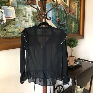 See through black shirt